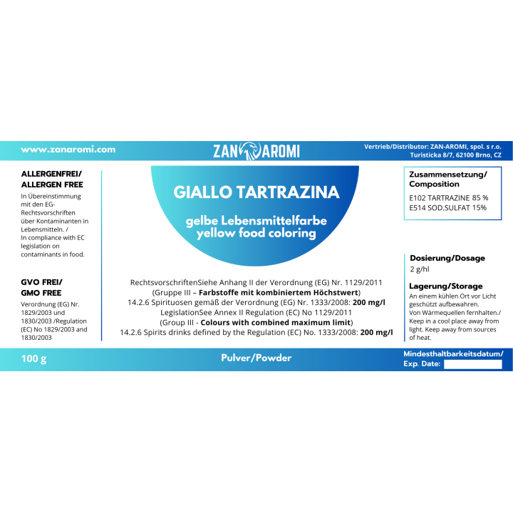  Žlutá potravinářská barva TARTRAZINA (prášková) - 2